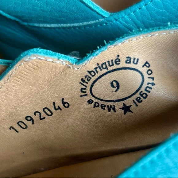 John Fluevog Blue Leather Mules - Picture 3 of 5